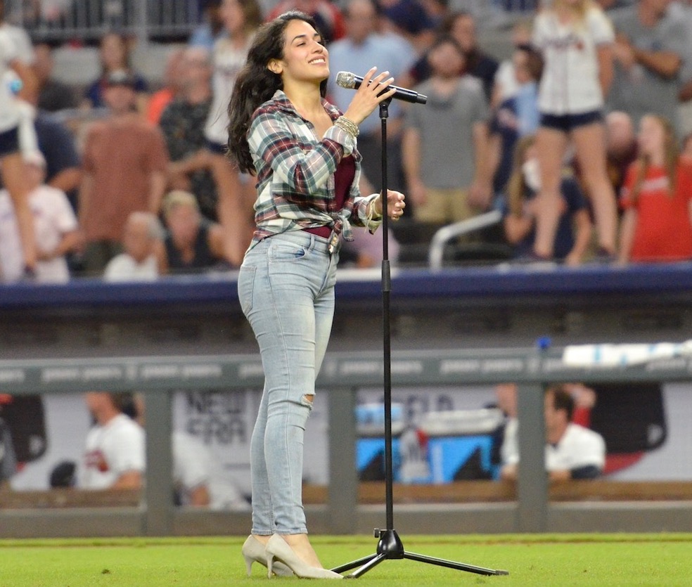 Sirena Grace performing at Braves game